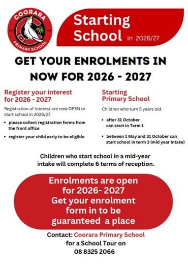Enrolments for 2026/27